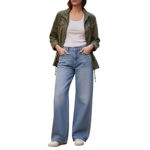 Abercrombie‎ Fitch The Ultra Loose Wide Leg Light Wash Denim Jeans Size 29 Long